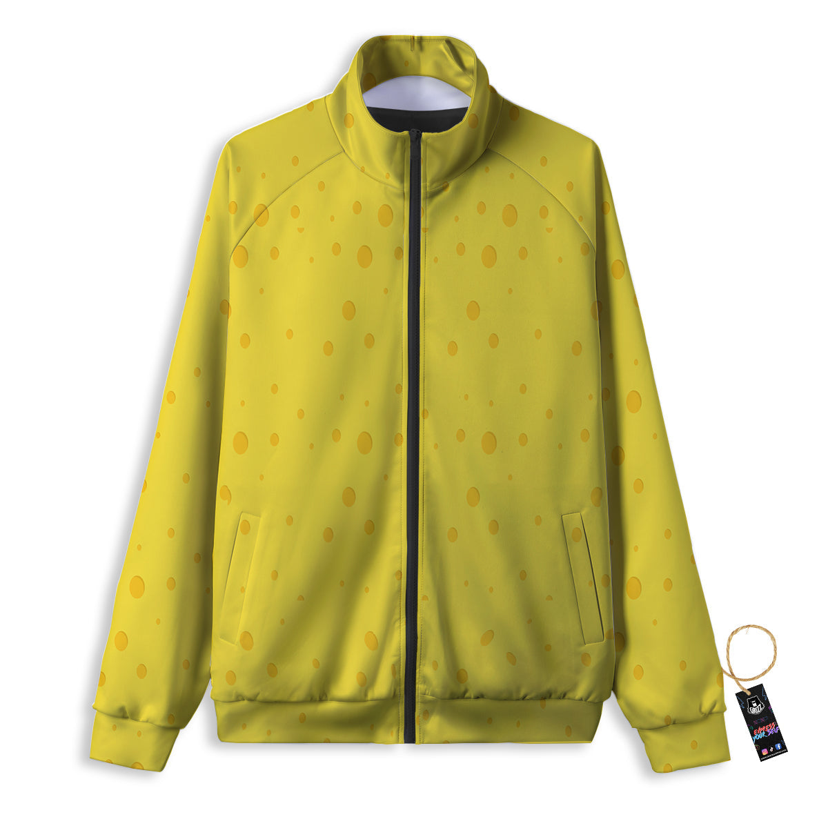 Cheese Yellow Print Pattern Track Jacket-grizzshop