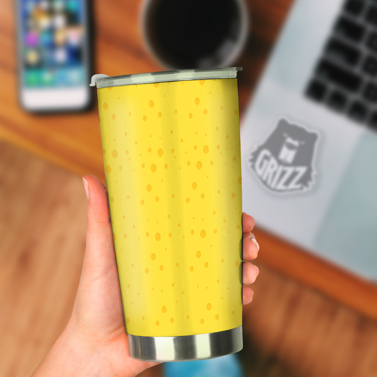 Cheese Yellow Print Pattern Tumbler-grizzshop