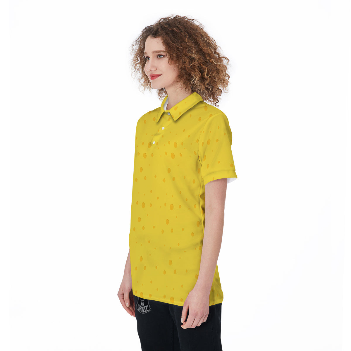 Cheese Yellow Print Pattern Women's Golf Shirts-grizzshop
