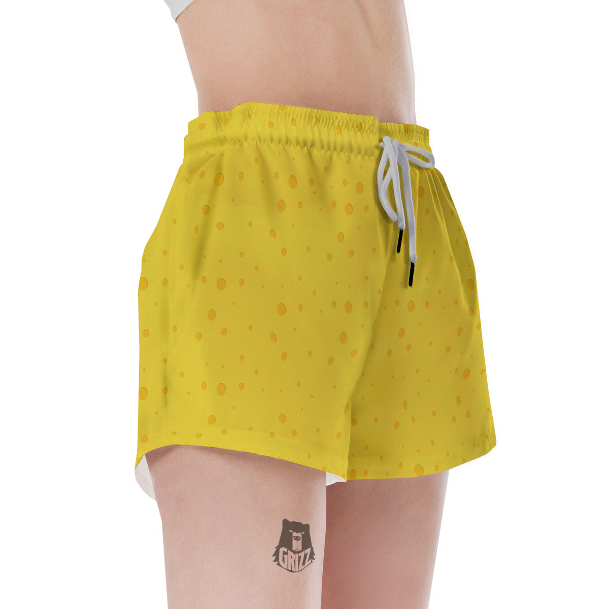Cheese Yellow Print Pattern Women's Shorts-grizzshop