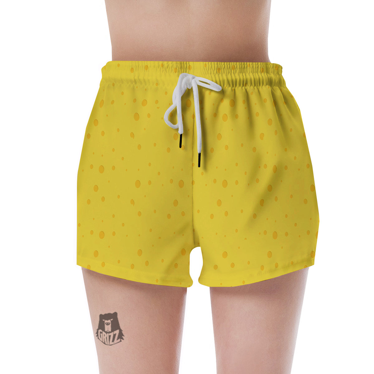 Cheese Yellow Print Pattern Women's Shorts-grizzshop