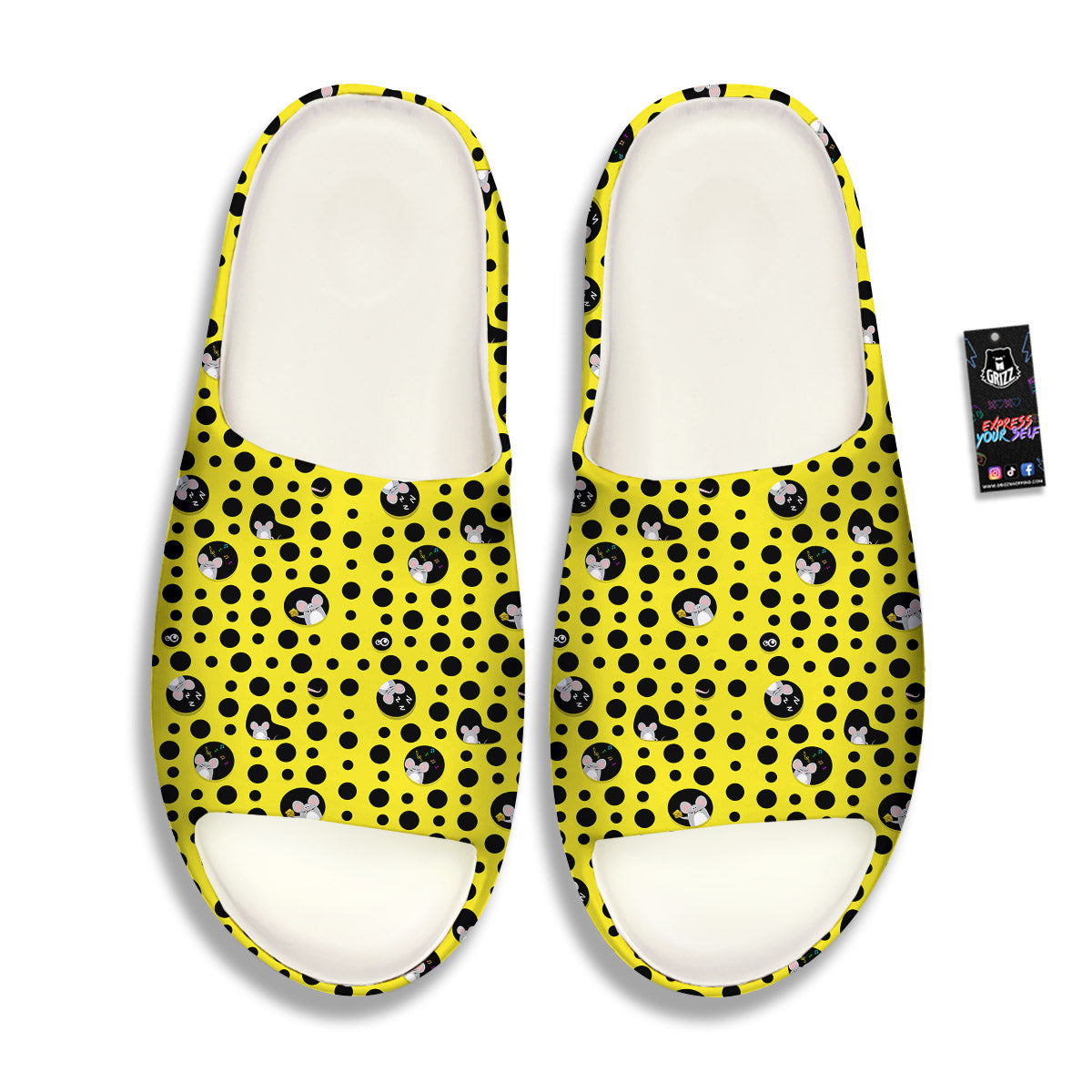 Cheese Cartoon Print Pattern Sandals-grizzshop