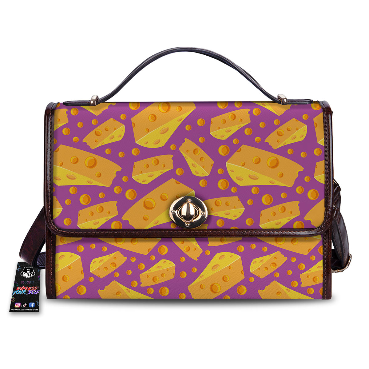 Cheese Holes And Purple Print Pattern Women's Satchel Bag