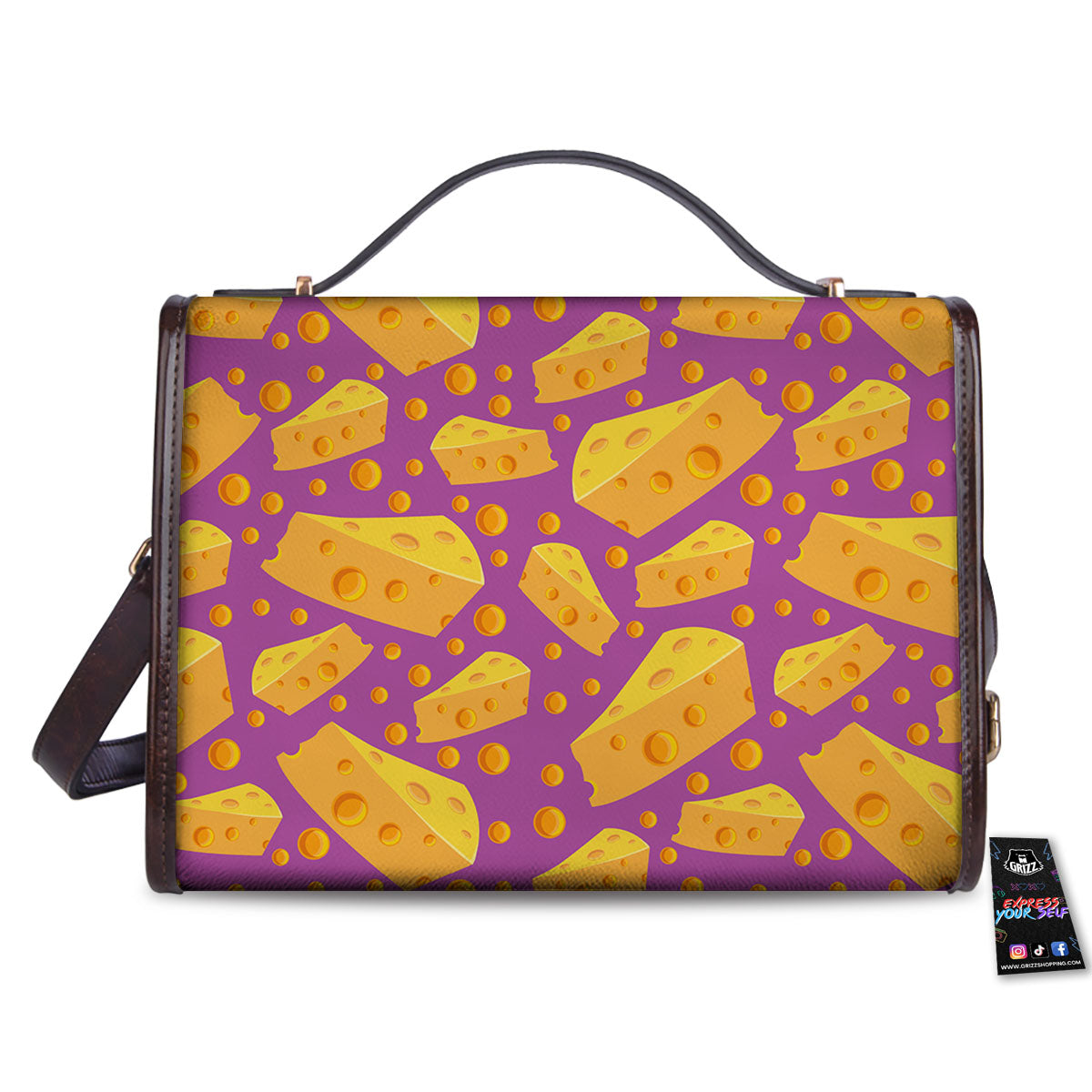 Cheese Holes And Purple Print Pattern Women's Satchel Bag