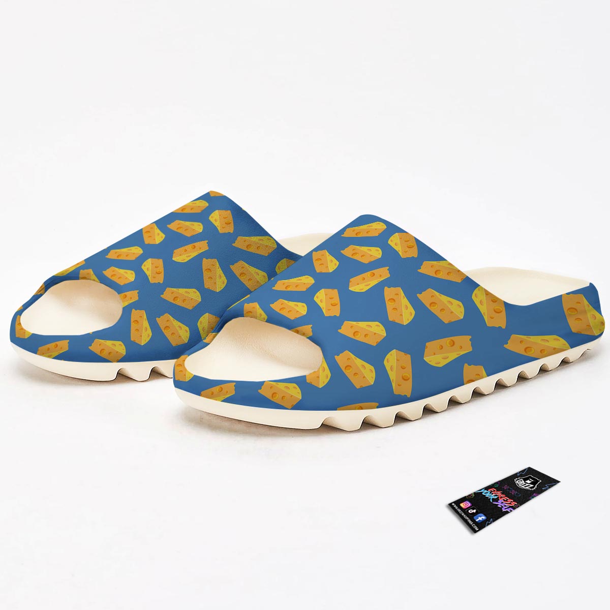 Cheese Slice Print Pattern Sandals-grizzshop