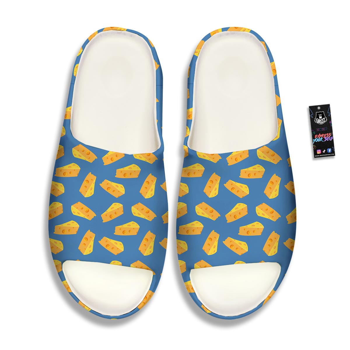 Cheese Slice Print Pattern Sandals-grizzshop