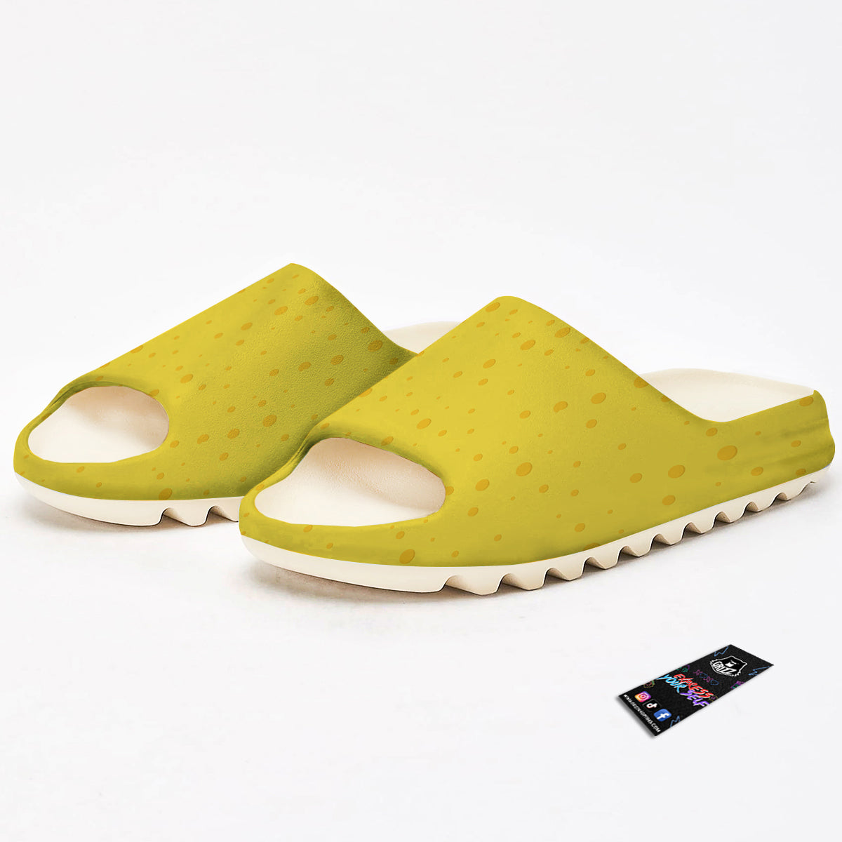 Cheese Yellow Print Pattern Sandals-grizzshop