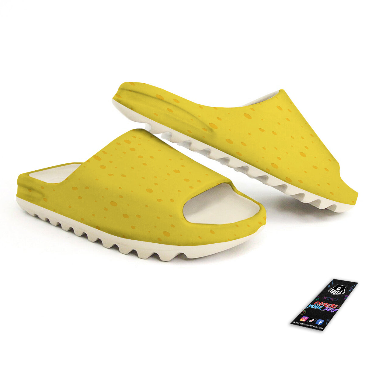 Cheese Yellow Print Pattern Sandals-grizzshop