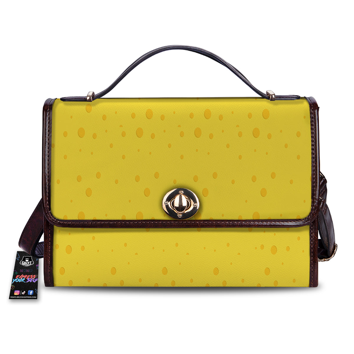 Cheese Yellow Print Pattern Women's Satchel Bag