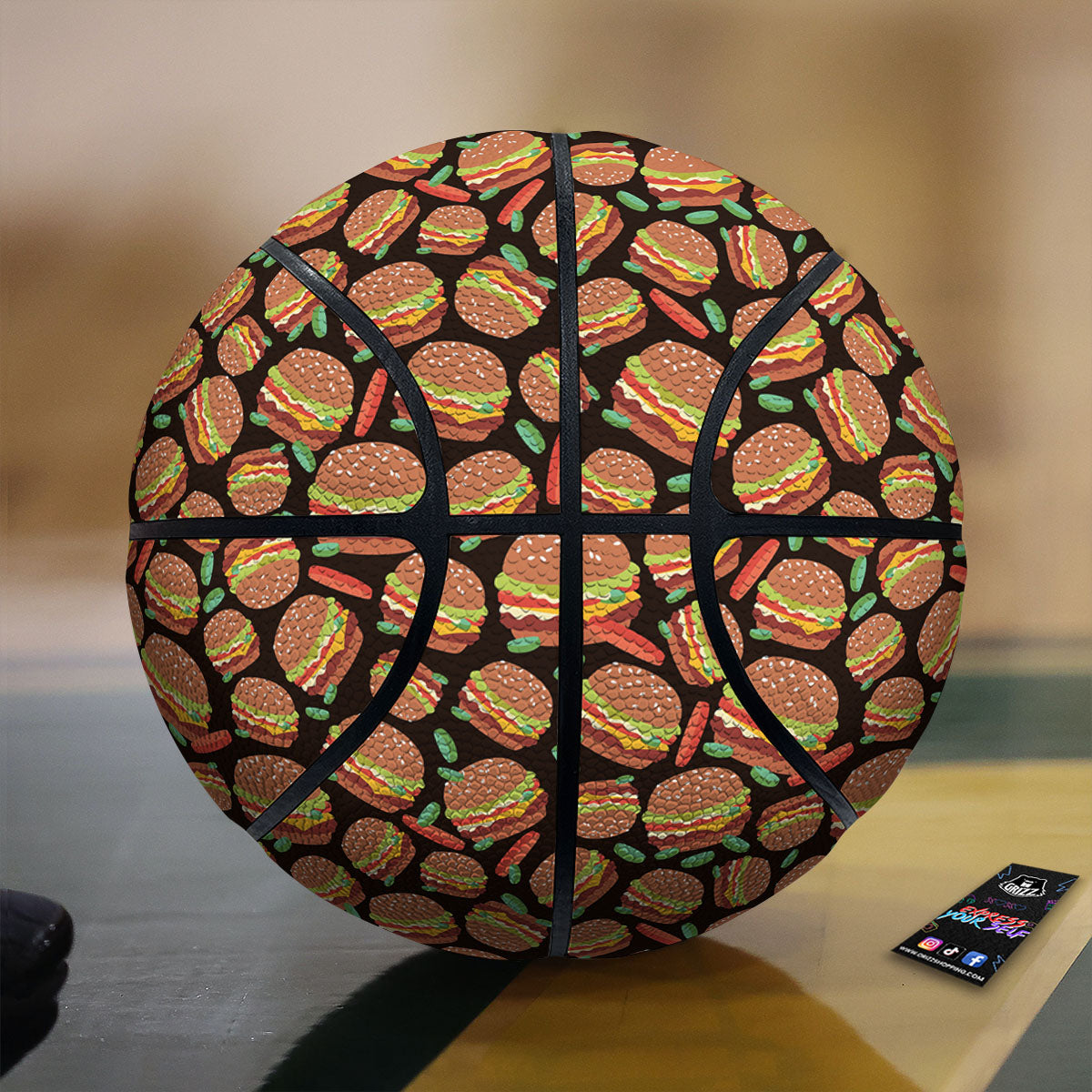 Cheeseburger Print Pattern Basketball-grizzshop