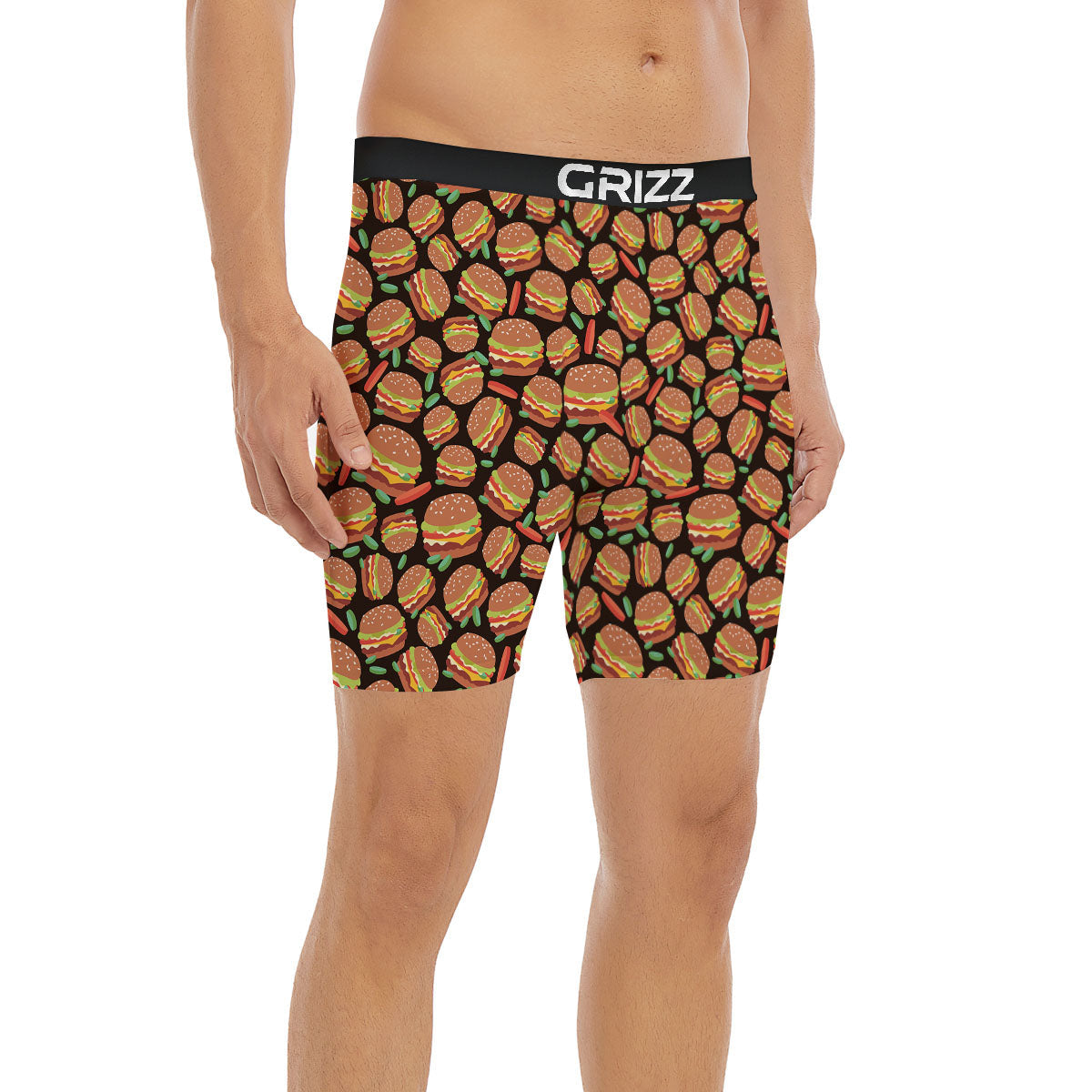 Cheeseburger Print Pattern Boxer Briefs-grizzshop