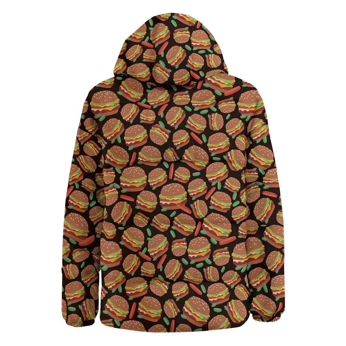 Cheeseburger Print Pattern Down Jacket-grizzshop