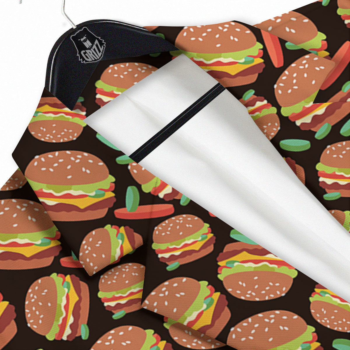Cheeseburger Print Pattern Men's Sport Coat-grizzshop