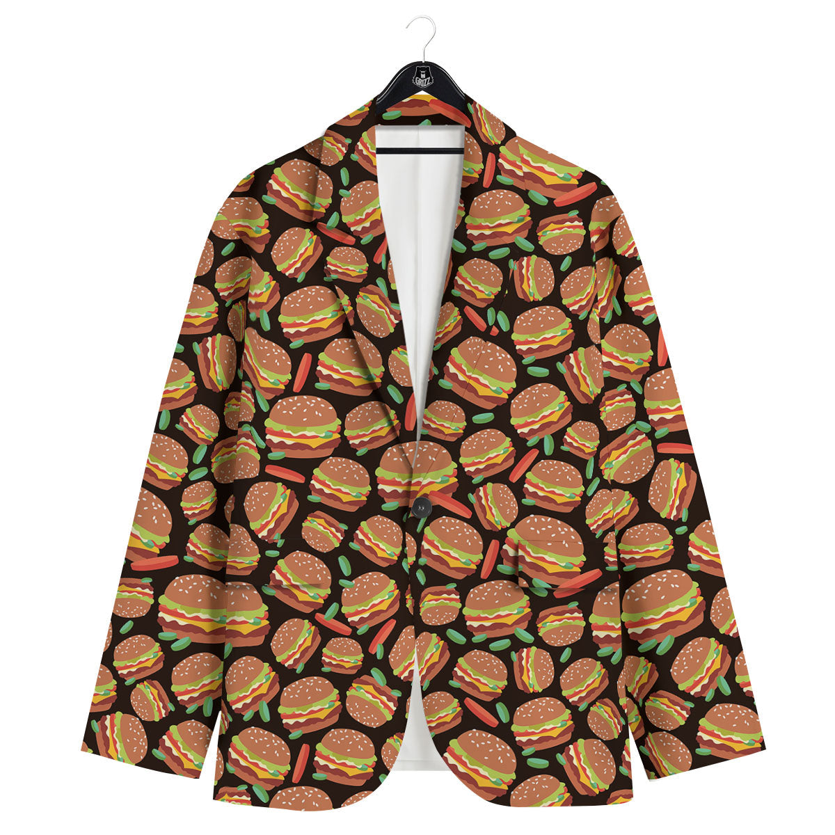 Cheeseburger Print Pattern Men's Sport Coat-grizzshop