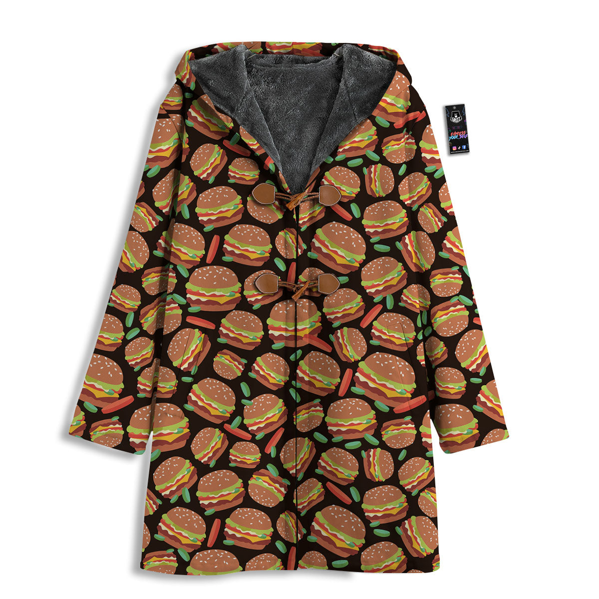 Cheeseburger Print Pattern Men's Windbreaker Jacket-grizzshop