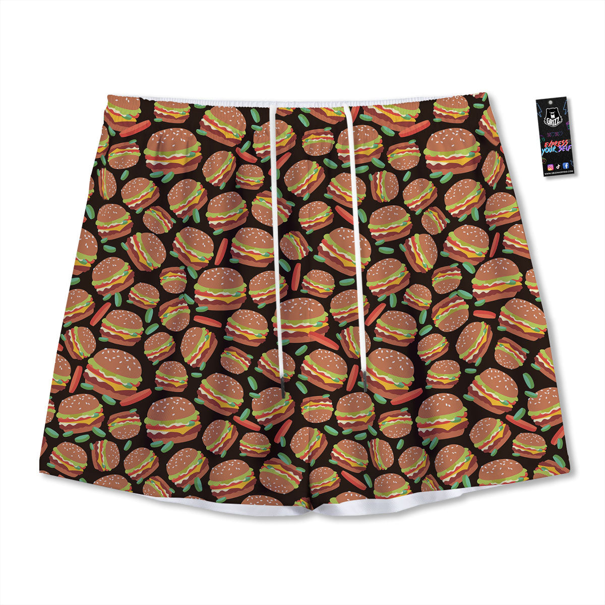 Cute Christmas Elements Print Pattern Mesh Shorts