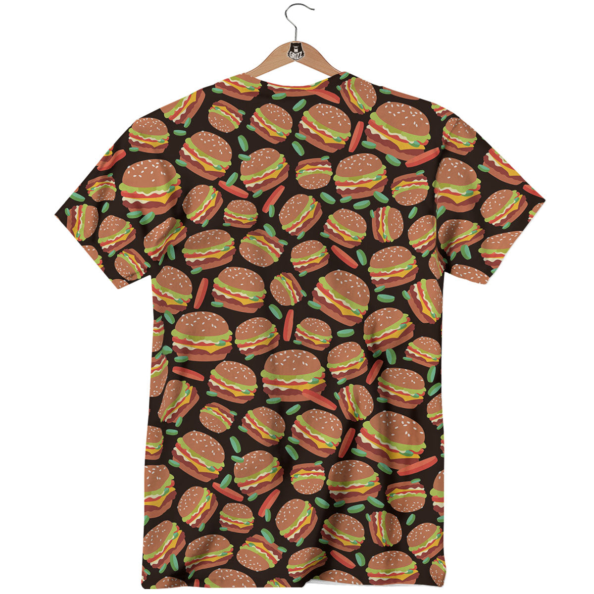 Cheeseburger Print Pattern T-Shirt-grizzshop