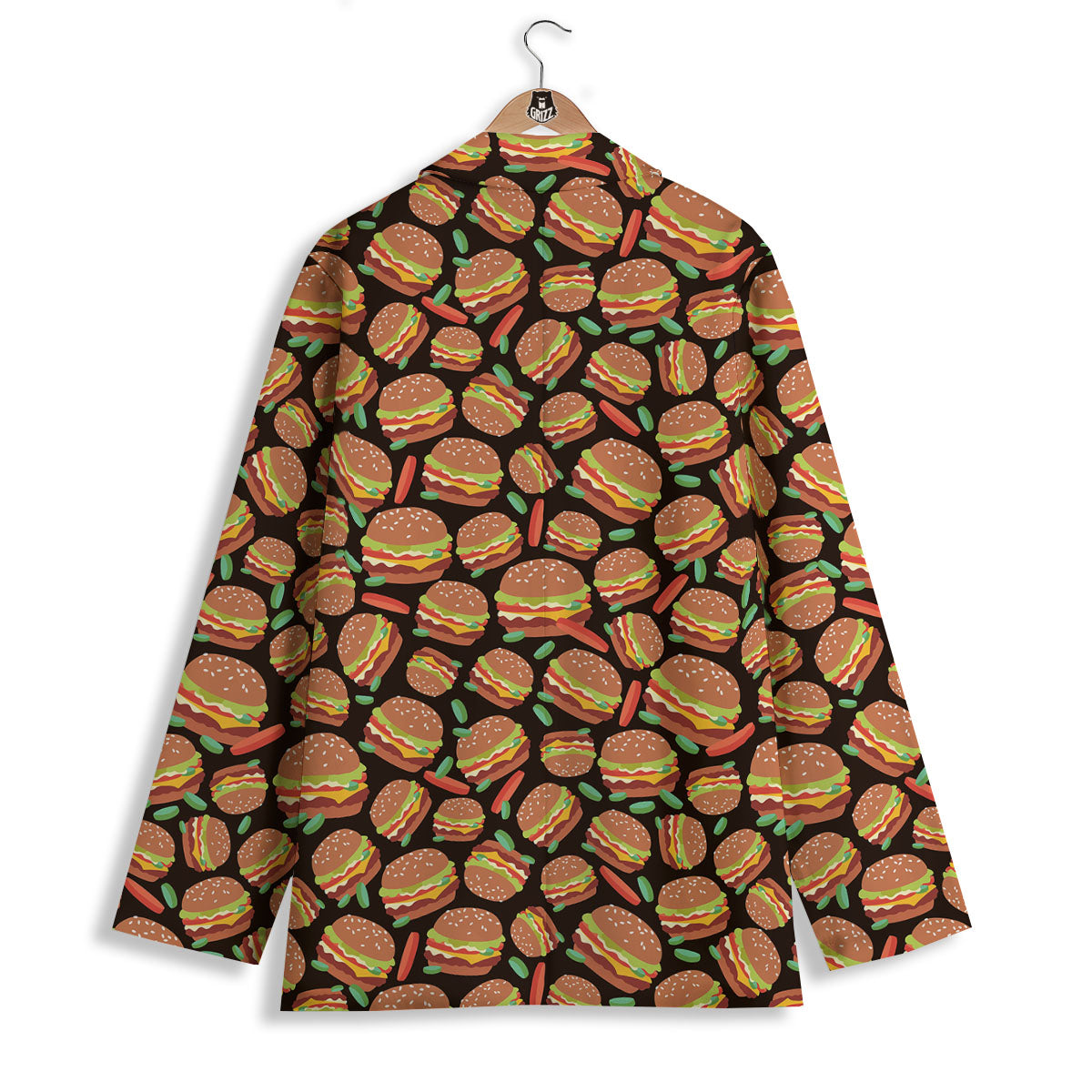Cheeseburger Print Pattern Women's Blazer-grizzshop
