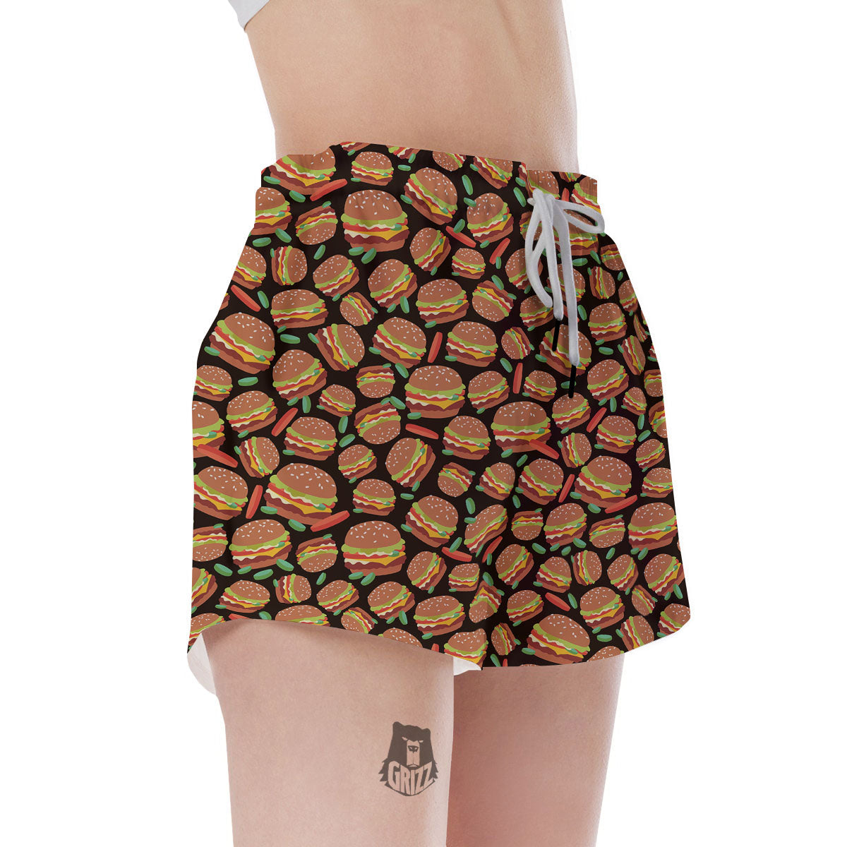 Cheeseburger Print Pattern Women's Shorts-grizzshop