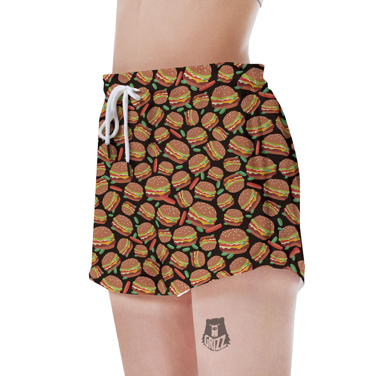 Cheeseburger Print Pattern Women's Shorts-grizzshop