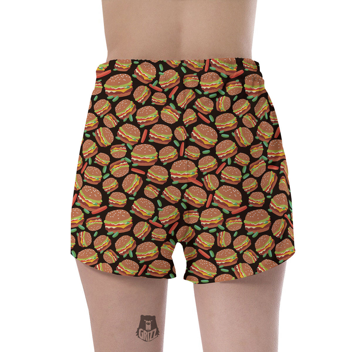 Cheeseburger Print Pattern Women's Shorts-grizzshop