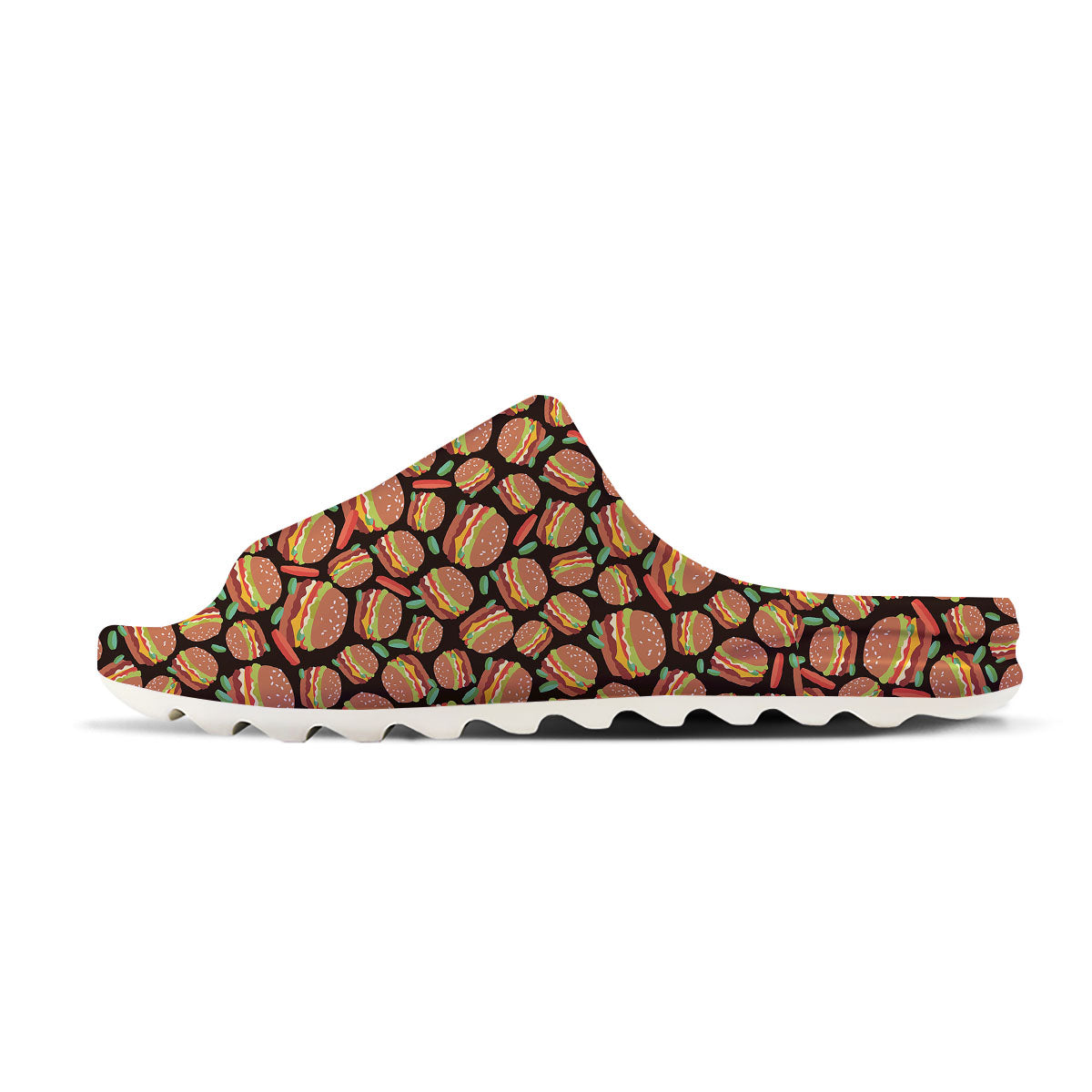 Cheeseburger Print Pattern Sandals-grizzshop