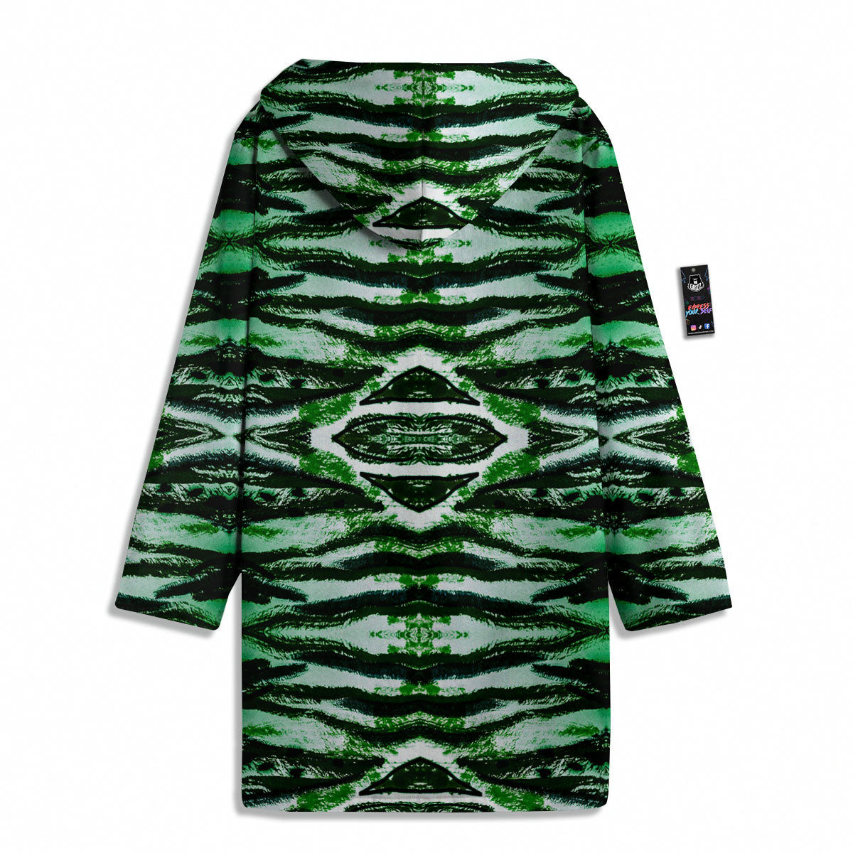 Cheetah Black And Green Print Men's Windbreaker Jacket-grizzshop