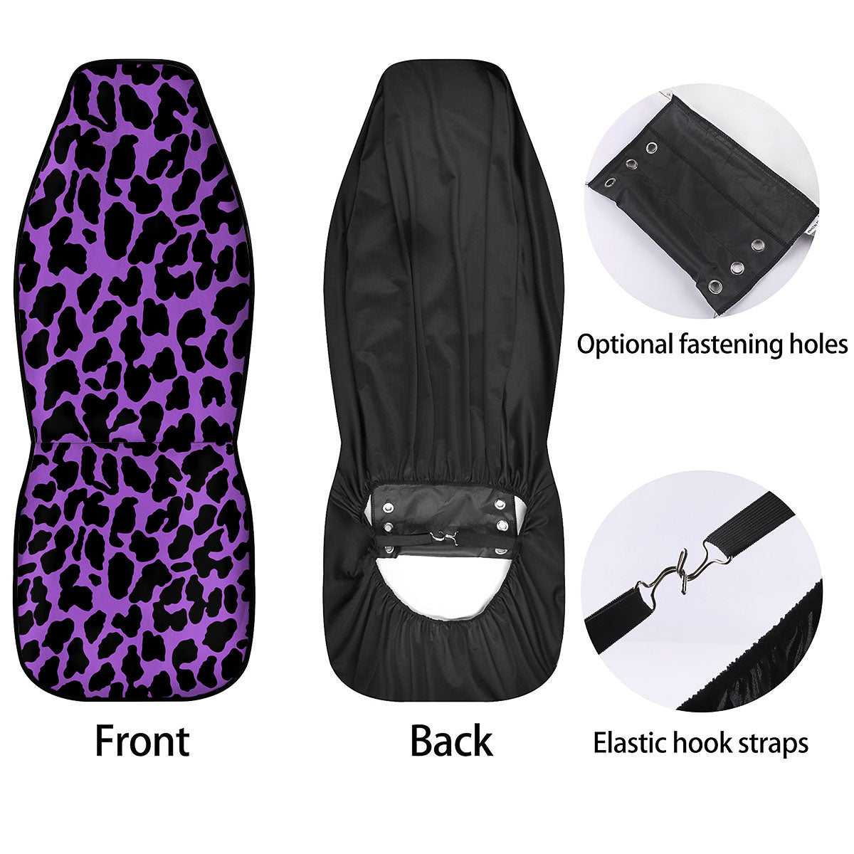 Cheetah Black And Purple Print Car Seat Covers-grizzshop