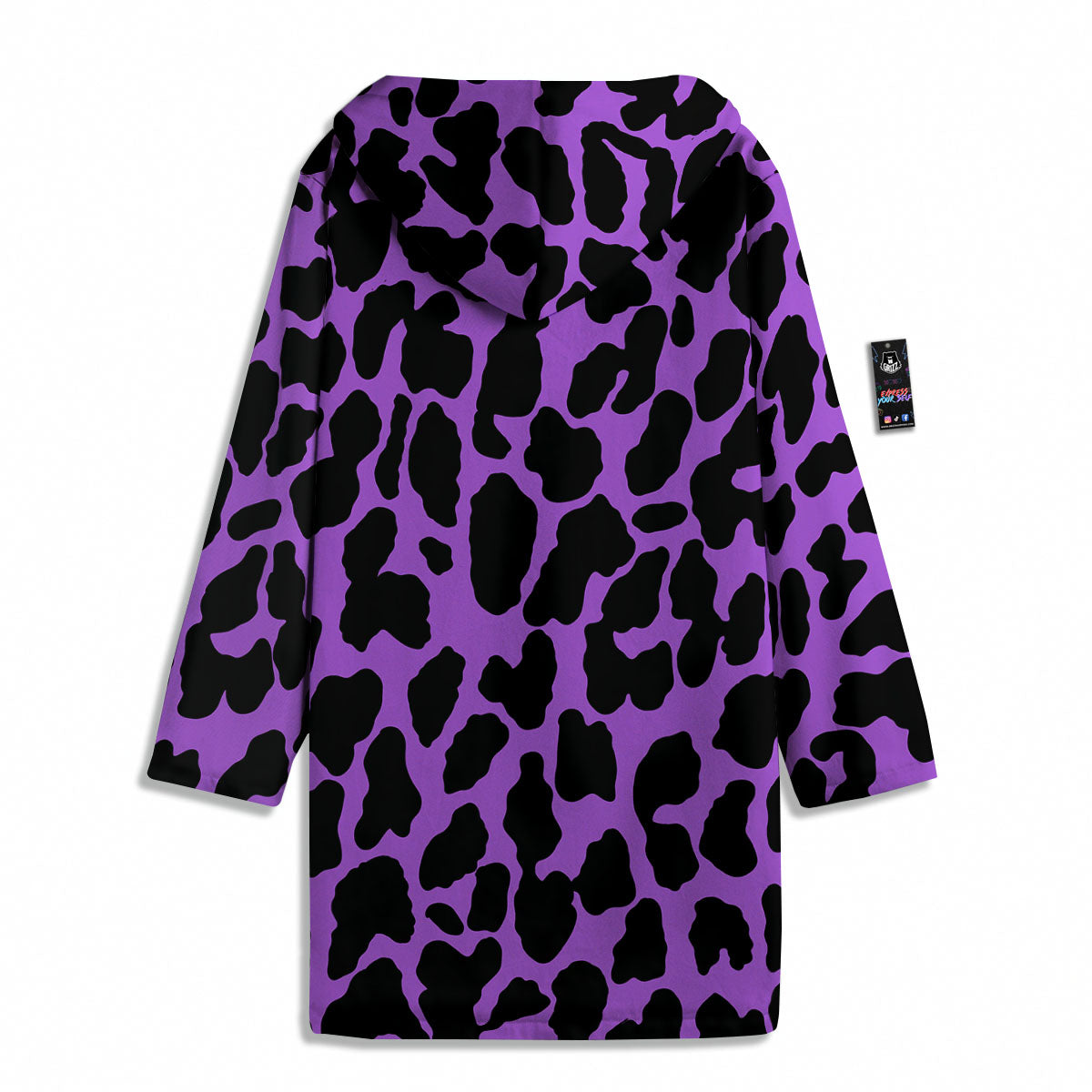 Cheetah Black And Purple Print Men's Windbreaker Jacket-grizzshop