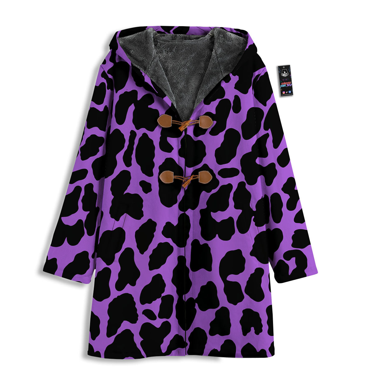 Cheetah Black And Purple Print Men's Windbreaker Jacket-grizzshop