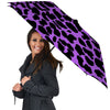 Cheetah Black And Purple Print Umbrella-grizzshop