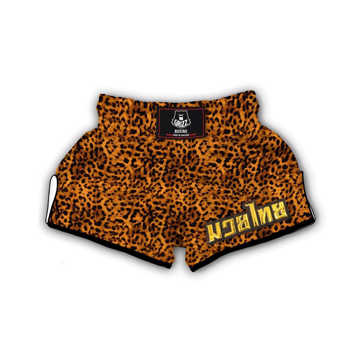 Cheetah Gold Print Muay Thai Boxing Shorts-grizzshop