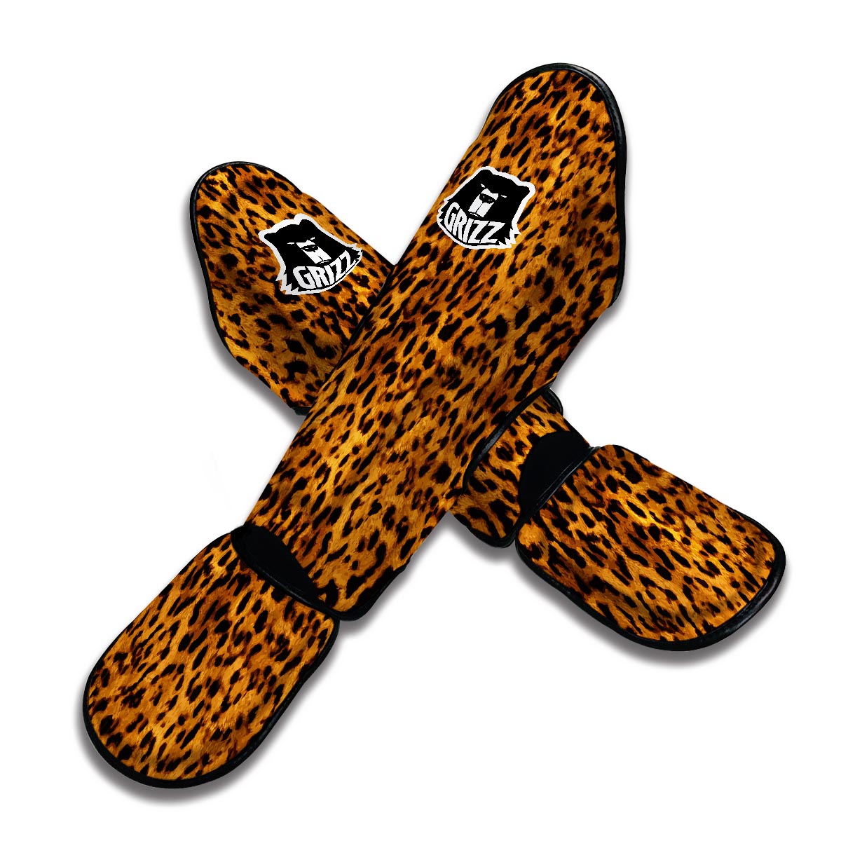 Cheetah Gold Print Muay Thai Shin Guards-grizzshop