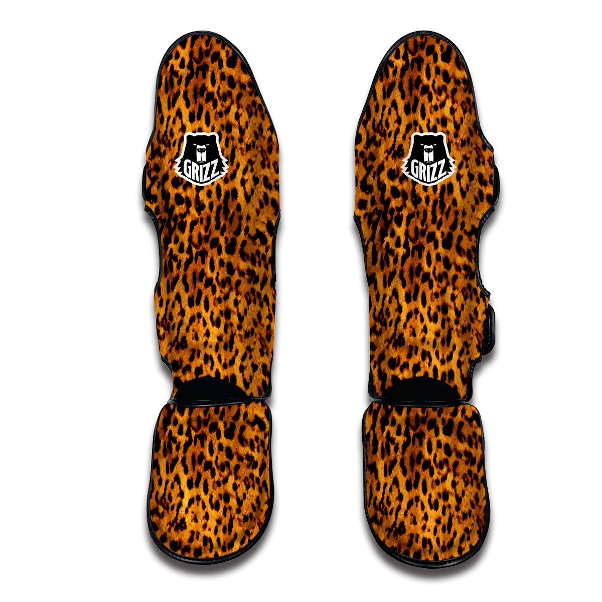 Cheetah Gold Print Muay Thai Shin Guards-grizzshop