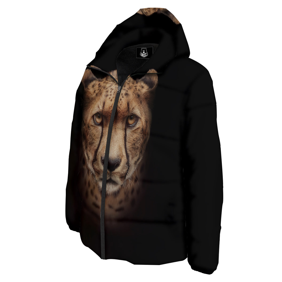 Cheetah Print Down Jacket-grizzshop