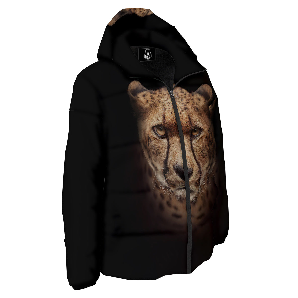 Cheetah Print Down Jacket-grizzshop