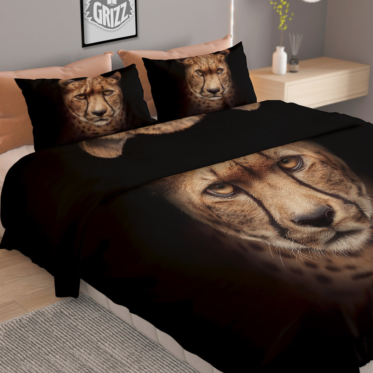 Cute Dino Green Print Pattern Duvet Cover Bedding Set