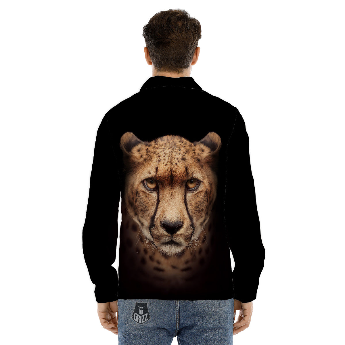 Cheetah Print Men's Dress Shirts-grizzshop
