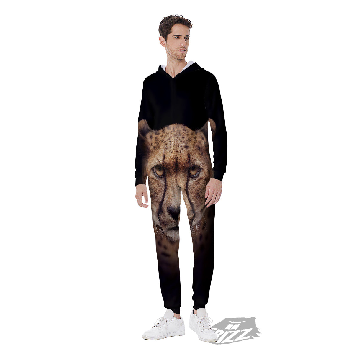 Cheetah Print Men's Jumpsuit-grizzshop
