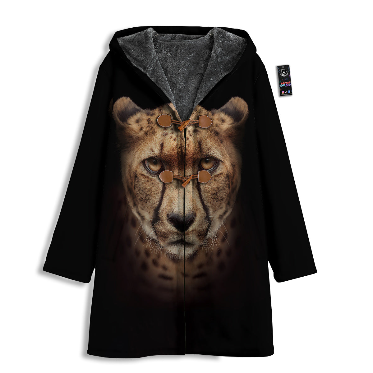 Cheetah Print Men's Windbreaker Jacket-grizzshop