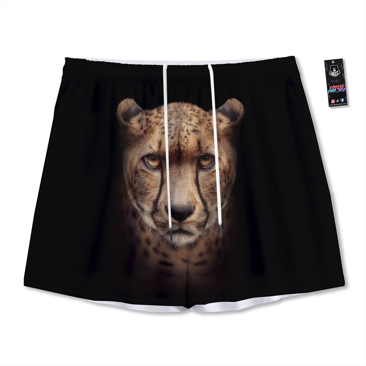 Cute Dino Green Print Pattern Mesh Shorts