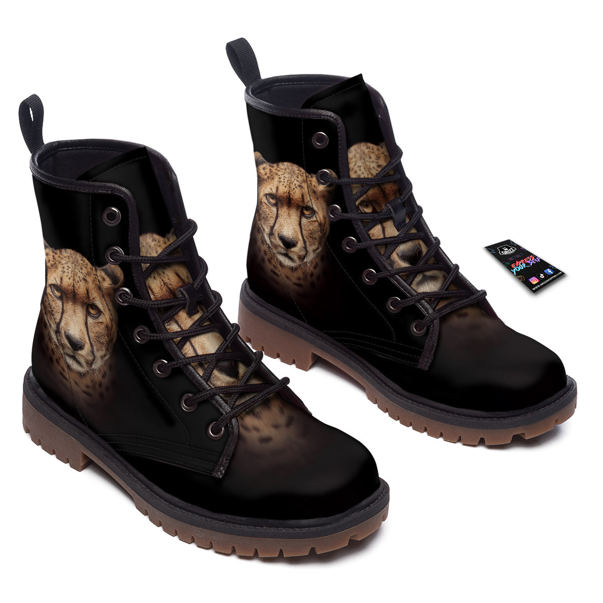 Cheetah Print Work Boots-grizzshop
