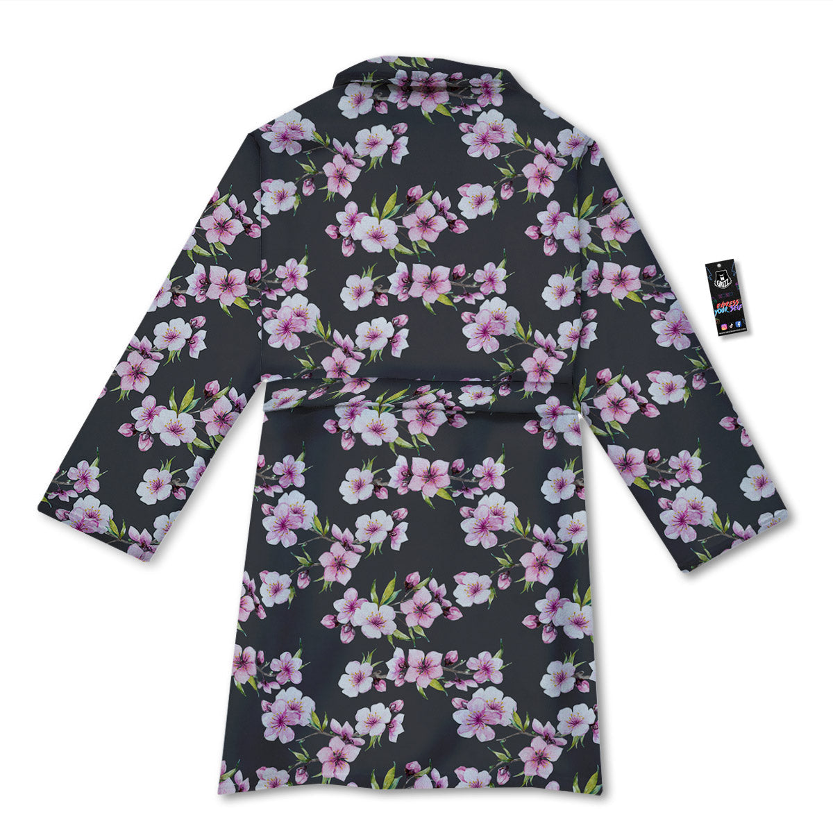Cherry Blossom Chinese Print Pattern Bathrobe-grizzshop