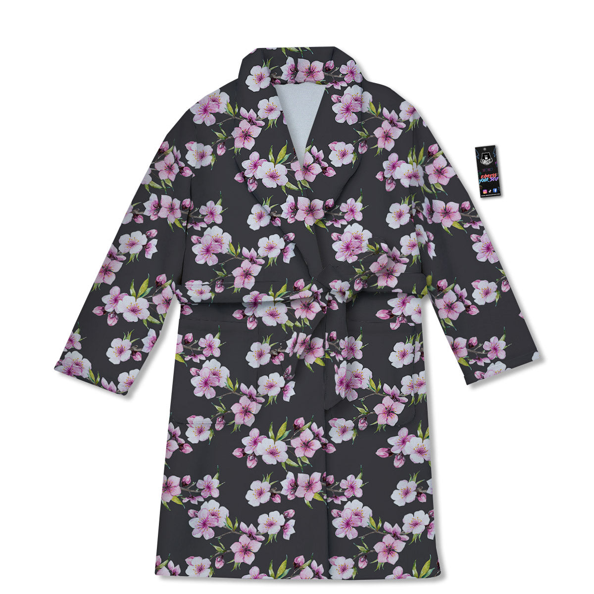 Cherry Blossom Chinese Print Pattern Bathrobe-grizzshop