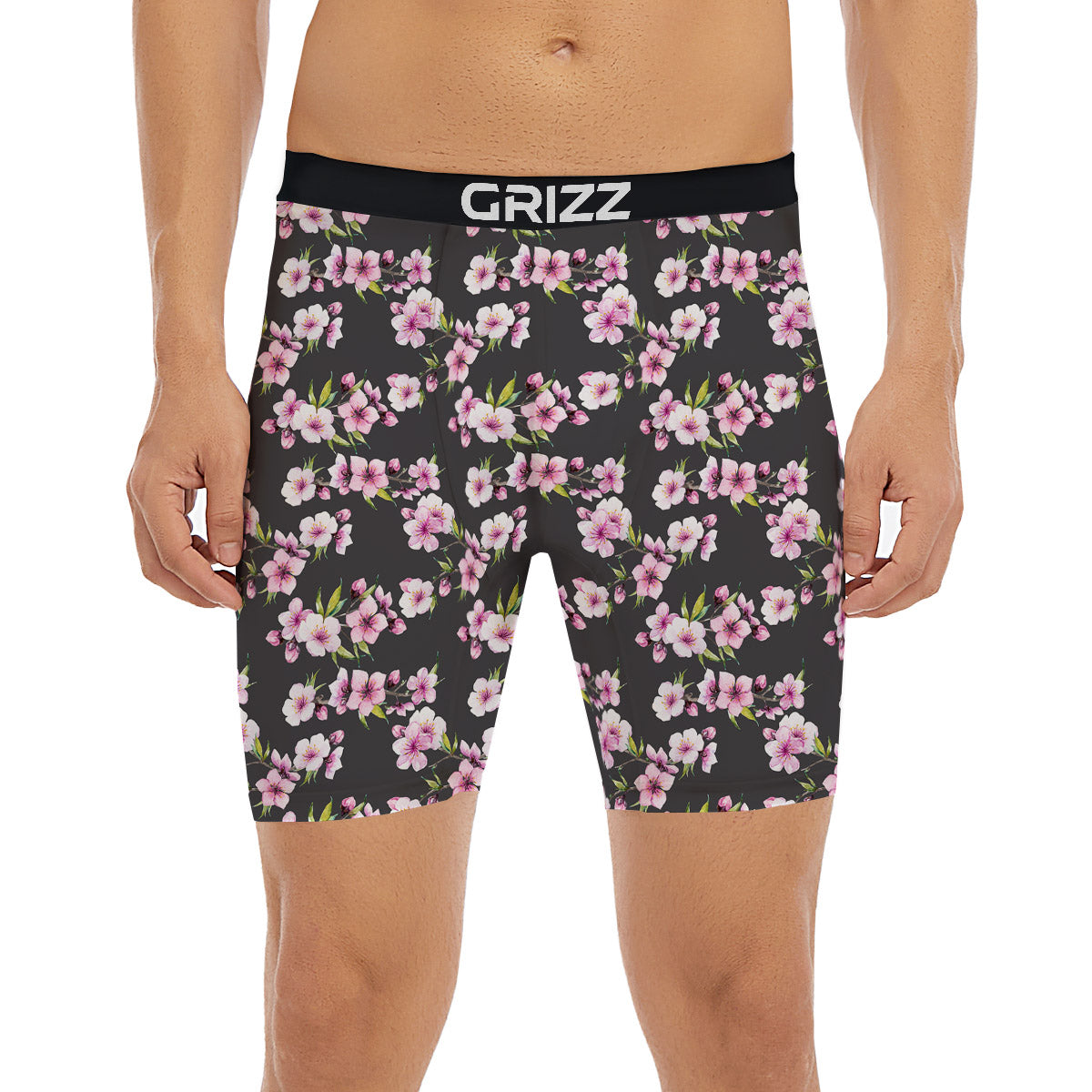 Cherry Blossom Chinese Print Pattern Boxer Briefs-grizzshop