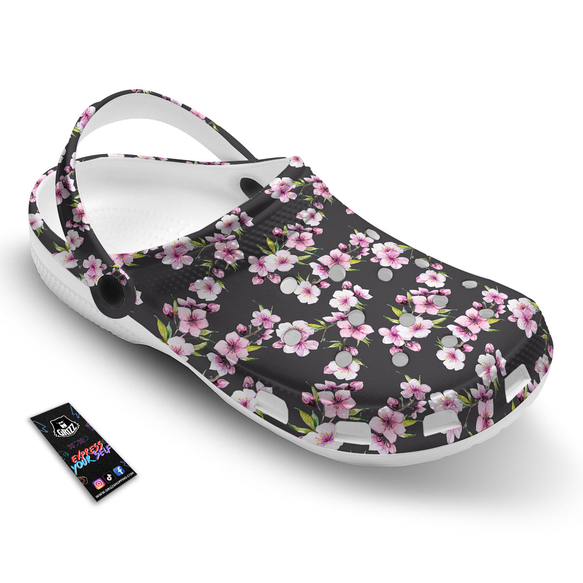 Cherry Blossom Chinese Print Pattern Clog-grizzshop