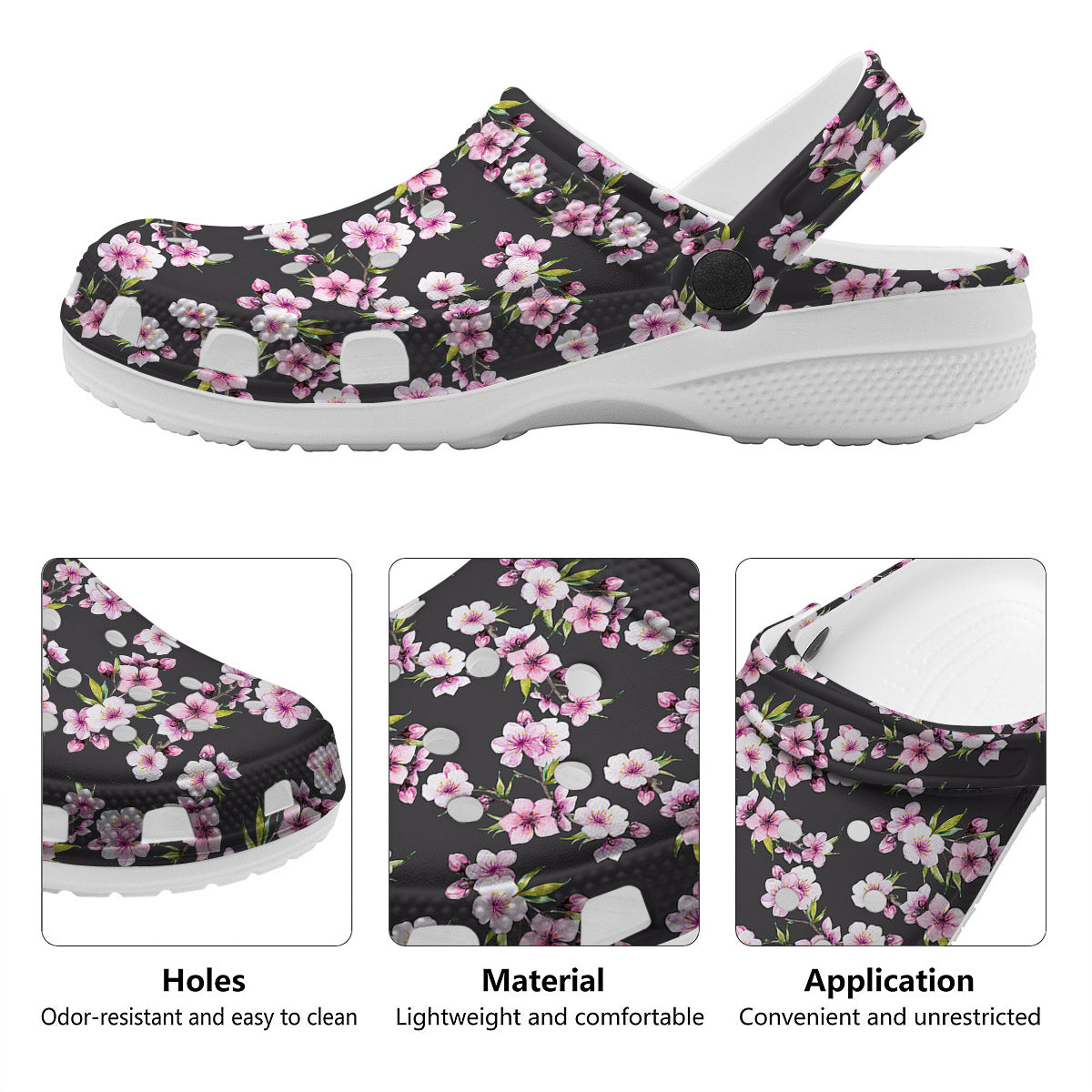 Cherry Blossom Chinese Print Pattern Clog-grizzshop