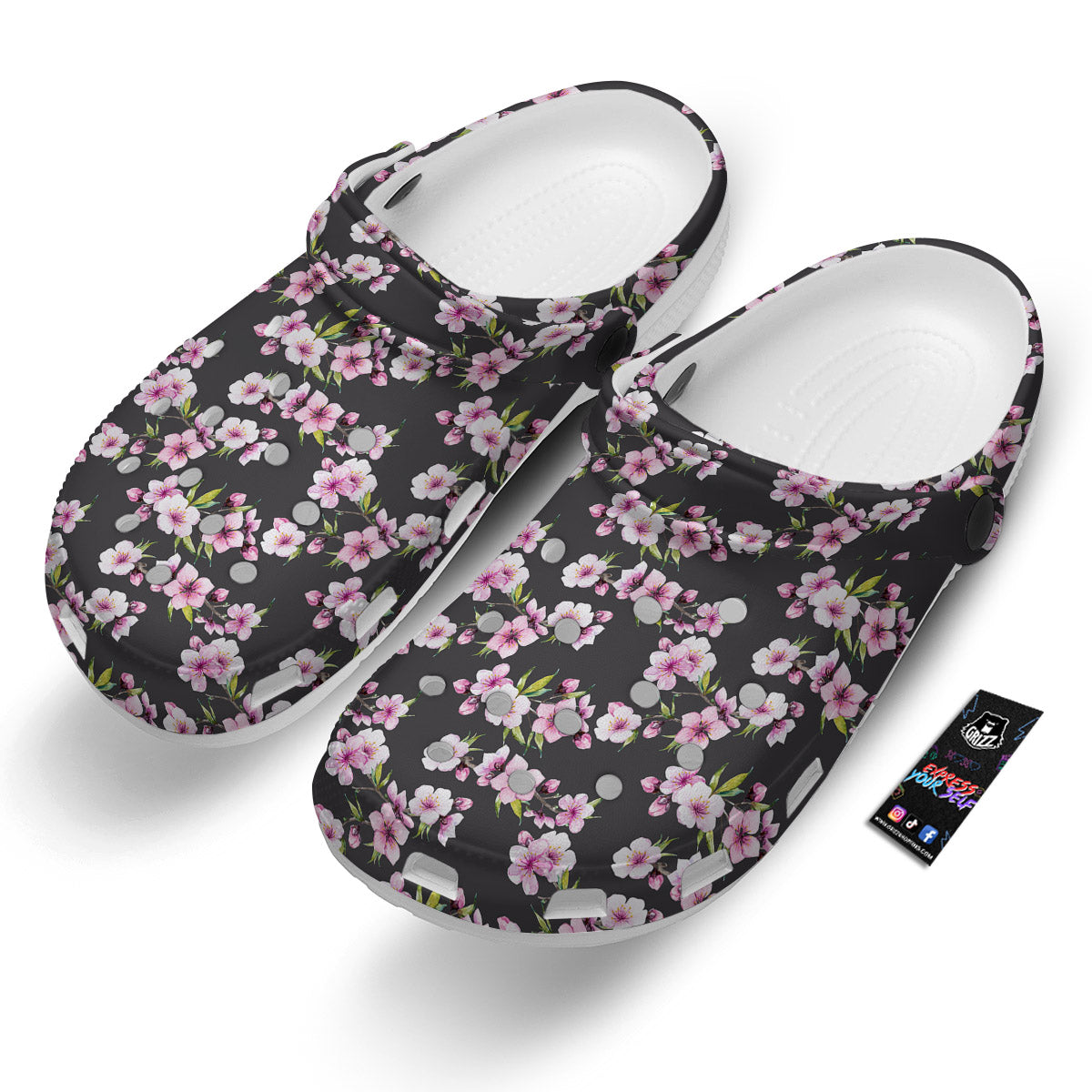 Cherry Blossom Chinese Print Pattern Clog-grizzshop