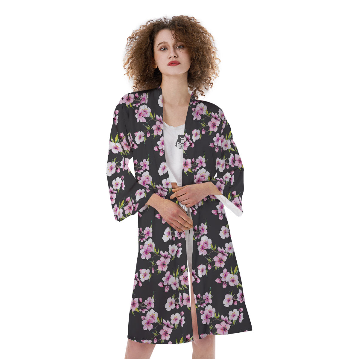 Cherry Blossom Chinese Print Pattern Kimono-grizzshop