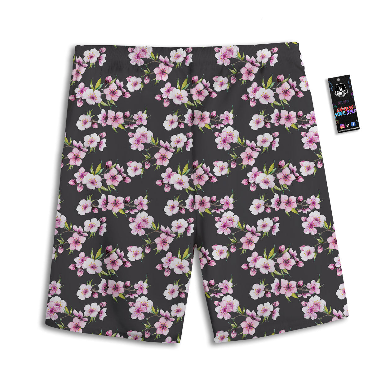 Cherry Blossom Chinese Print Pattern Men's Athletic Shorts